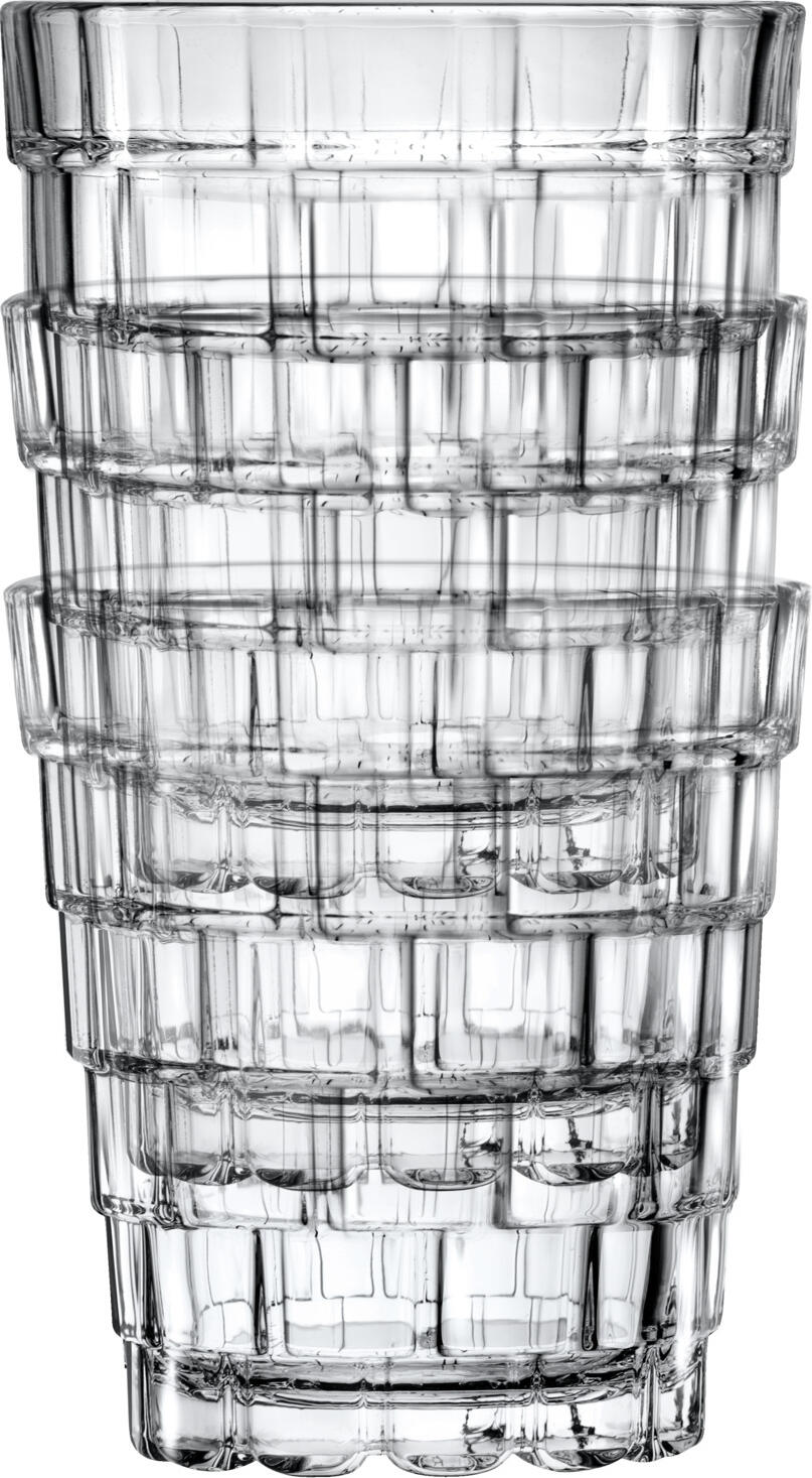 RCR Universal Glass Stack Luxion Crystal Glass 320ml Stackable Drinking Glasses with Anti-Limescale Drain System, Made in Italy