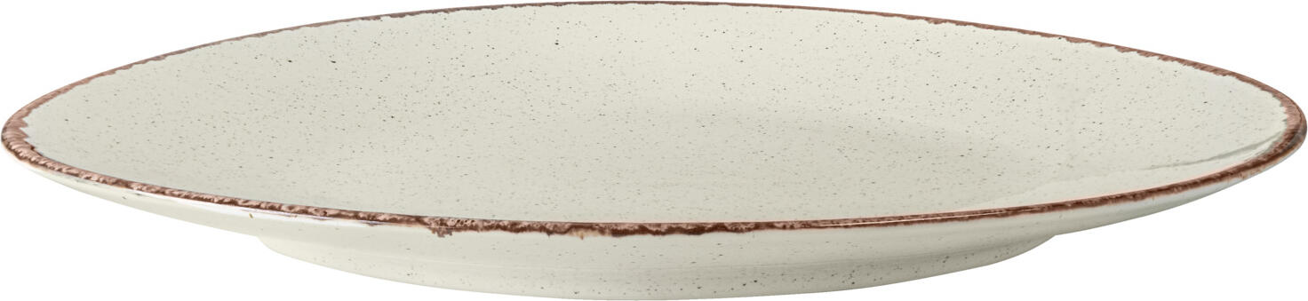 VEGA Sidina Organic Porcelain Flat Plate, Irregular Artisan Shape, Beige, 32 x 26.5 cm, Dishwasher and Microwave Safe, Professional Catering