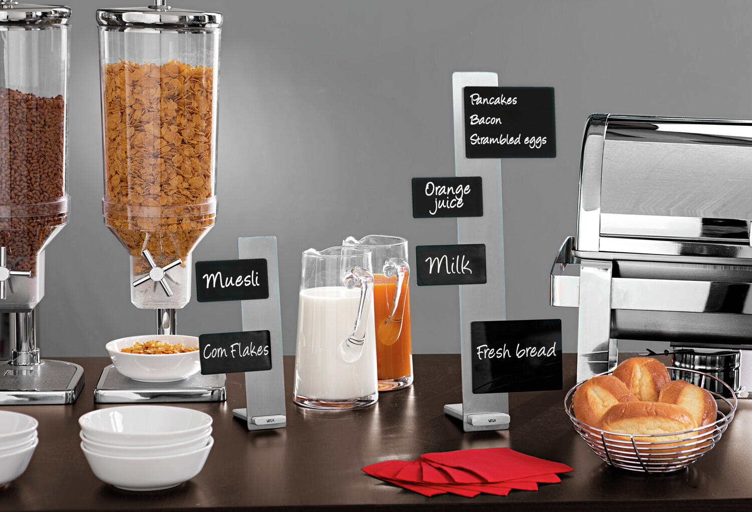 APS Estonia Cereal and Muesli Dispenser 11805, 4.5L Capacity, Stainless Steel Lid, SAN Plastic Container, Manual Dosing for Breakfast Buffets