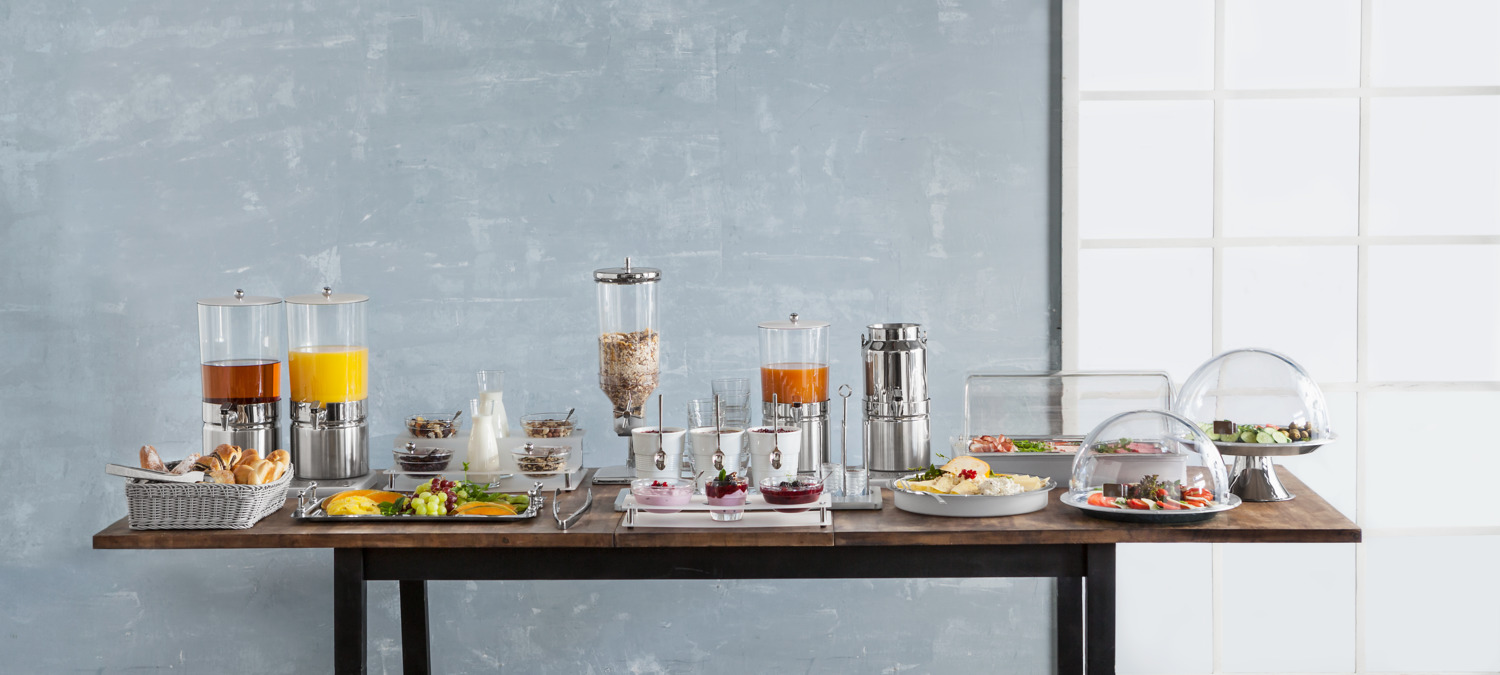 APS Estonia Cereal and Muesli Dispenser 11805, 4.5L Capacity, Stainless Steel Lid, SAN Plastic Container, Manual Dosing for Breakfast Buffets