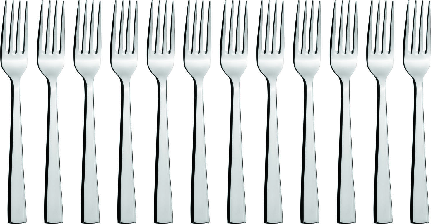 VEGA Stockholm Starter Dessert Fork Set, 18/0 Chrome Stainless Steel, Mirror Polished, Rustproof, 18.5 cm, Dishwasher Safe, Silver