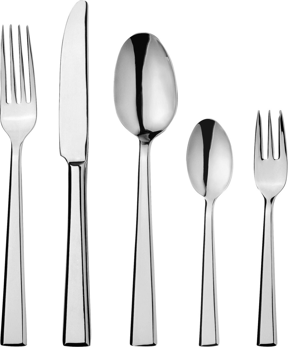 VEGA Stockholm Starter Dessert Fork Set, 18/0 Chrome Stainless Steel, Mirror Polished, Rustproof, 18.5 cm, Dishwasher Safe, Silver