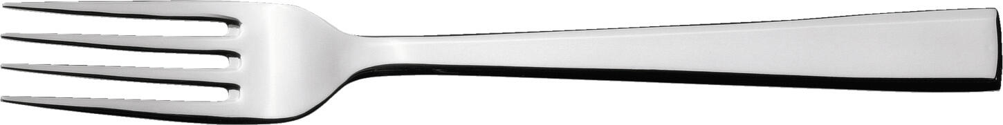 VEGA LUSINI Solutions GmbH Starter/dessert fork Stockholm Vorspeisen-/Dessertgabel Stockholm Starter/dessert fork Stockholm; 18.5 cm (L); silver, handle silver; 12 piece / pack Vorspeisen-/Dessertgabel Stockholm; 18.5 cm (L); silber, Griff silber; 12 Stück / Pack Chrome stainless steel 18/0, rustproof. Modern starter/dessert fork in a clear, simple design. Mirror polished. Material thickness 2.5 mm (measured at the thickest point of the table fork). Suitable for dishwasher. Chrom-Edelstahl 18/0, rostfrei. Moderne Vorspeisen-/Dessertgabel in einem klaren, schlichten Design. Hochglanzpoliert. Gastronomiegerechte Materialstärke 2,5 mm (gemessen an der stärksten Stelle der Menügabel). Spülmaschinengeeignet.