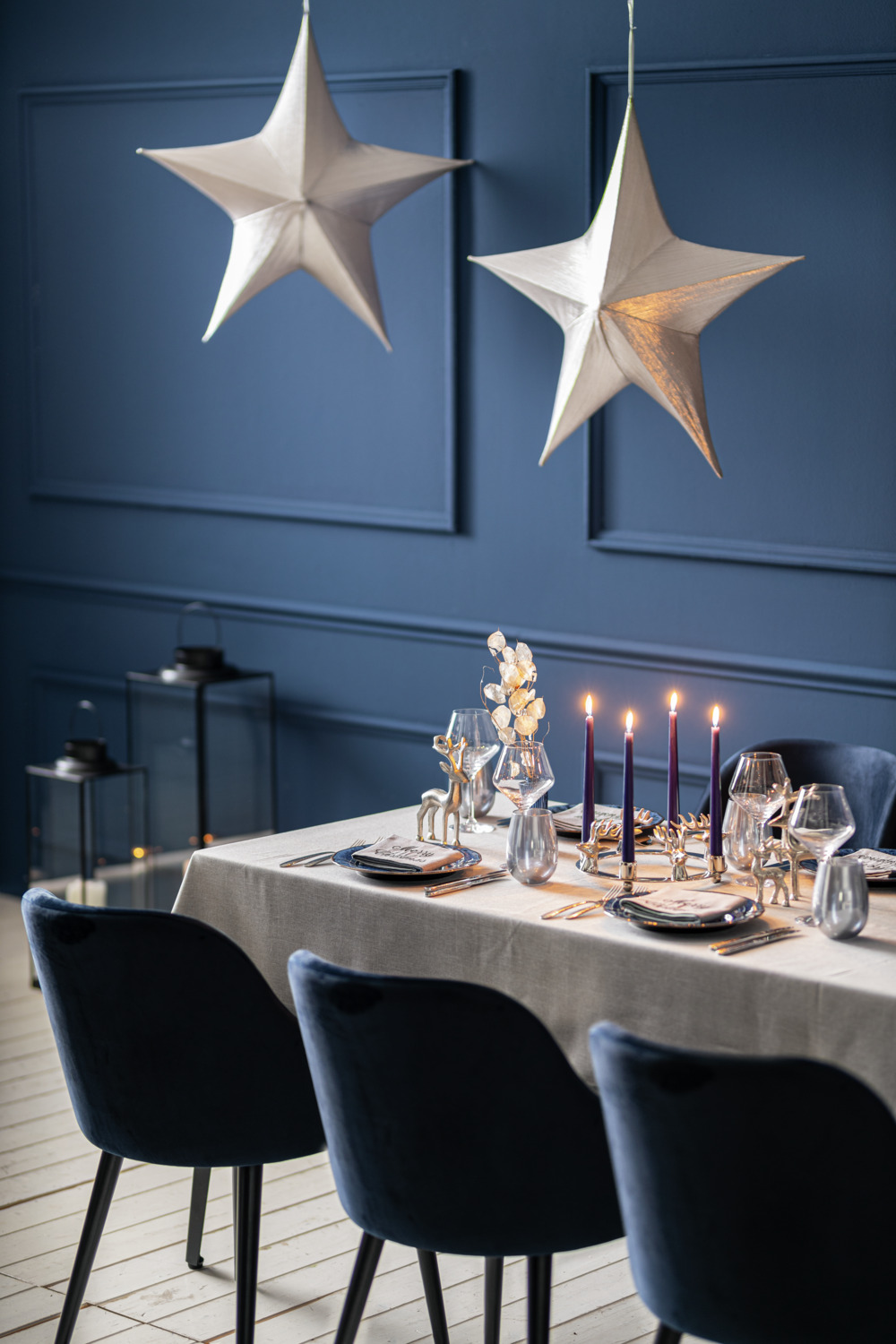 Vega Star Toke 3D Star Hanging Decoration, 80 cm, Grey/Silver Textile Mix, Foldable Design with Integrated Zipper