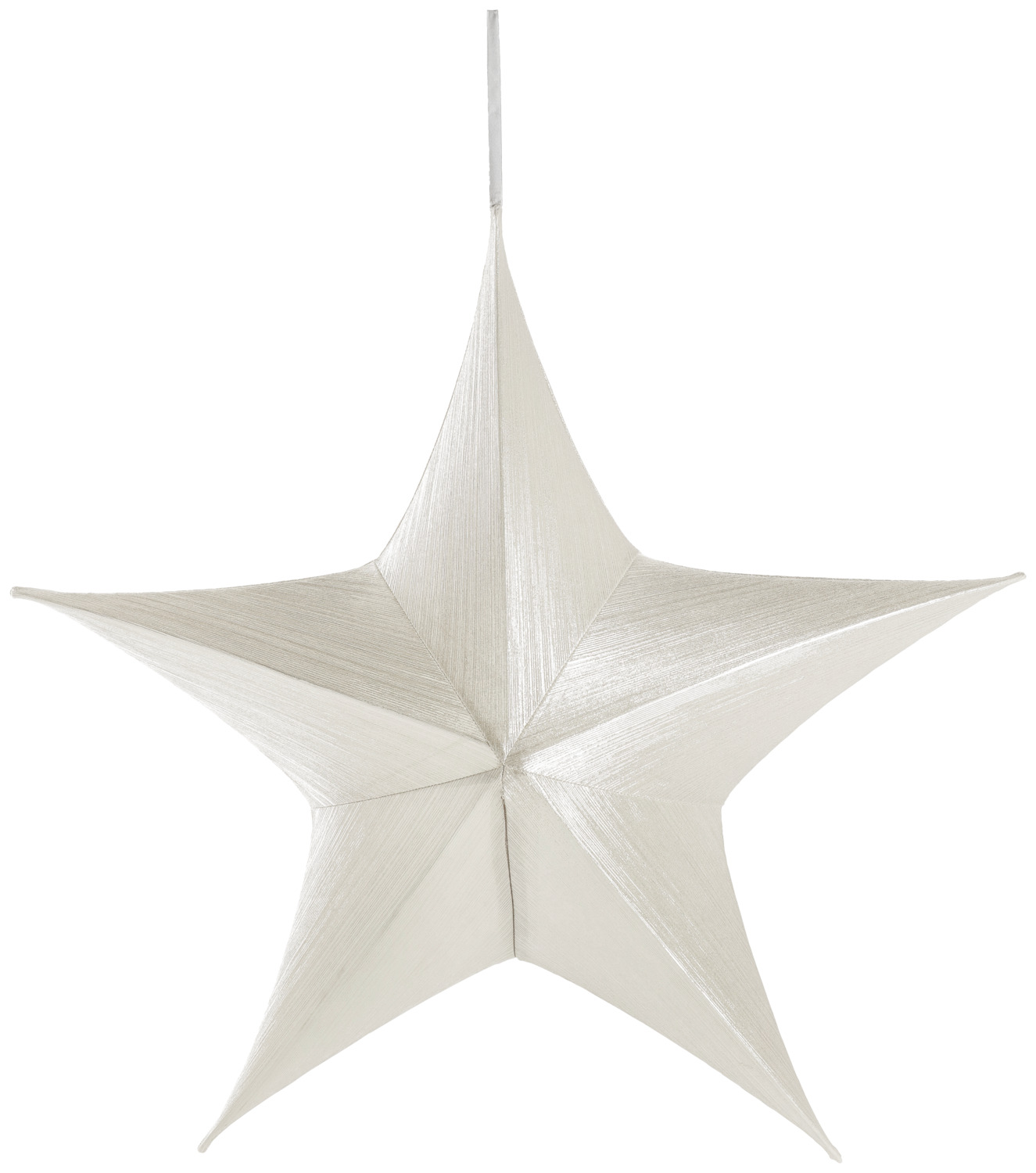 unknown LUSINI Solutions GmbH Star Toke Stern Toke Star Toke; 80 cm (Ø); grey/silver Stern Toke; 80 cm (Ø); grau/silber Star made of textile material, foldable, with zipper. Stern aus textilem Material, klappbar, mit Reisverschluss.