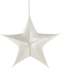 unknown LUSINI Solutions GmbH Star Toke Stern Toke Star Toke; 80 cm (Ø); grey/silver Stern Toke; 80 cm (Ø); grau/silber Star made of textile material, foldable, with zipper. Stern aus textilem Material, klappbar, mit Reisverschluss.