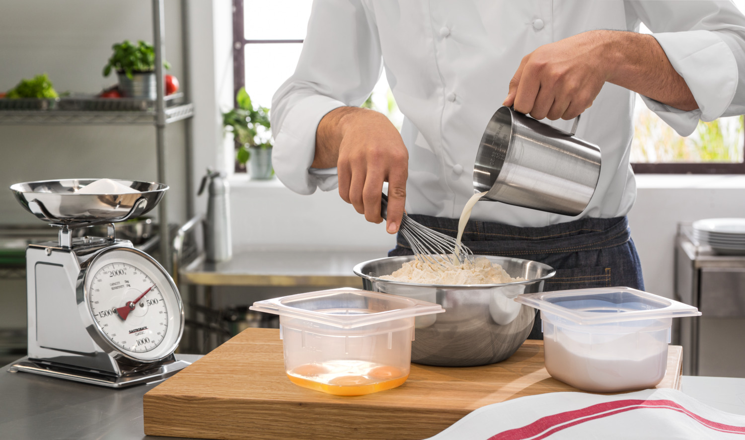 WEIS Merge Cooking Bowl, 5000 ml, 30 cm Diameter, 12.5 cm Height, 18/10 Stainless Steel Mixing Bowl with High-Gloss Polished Interior and Flanged Rim for Professional HORECA and Catering