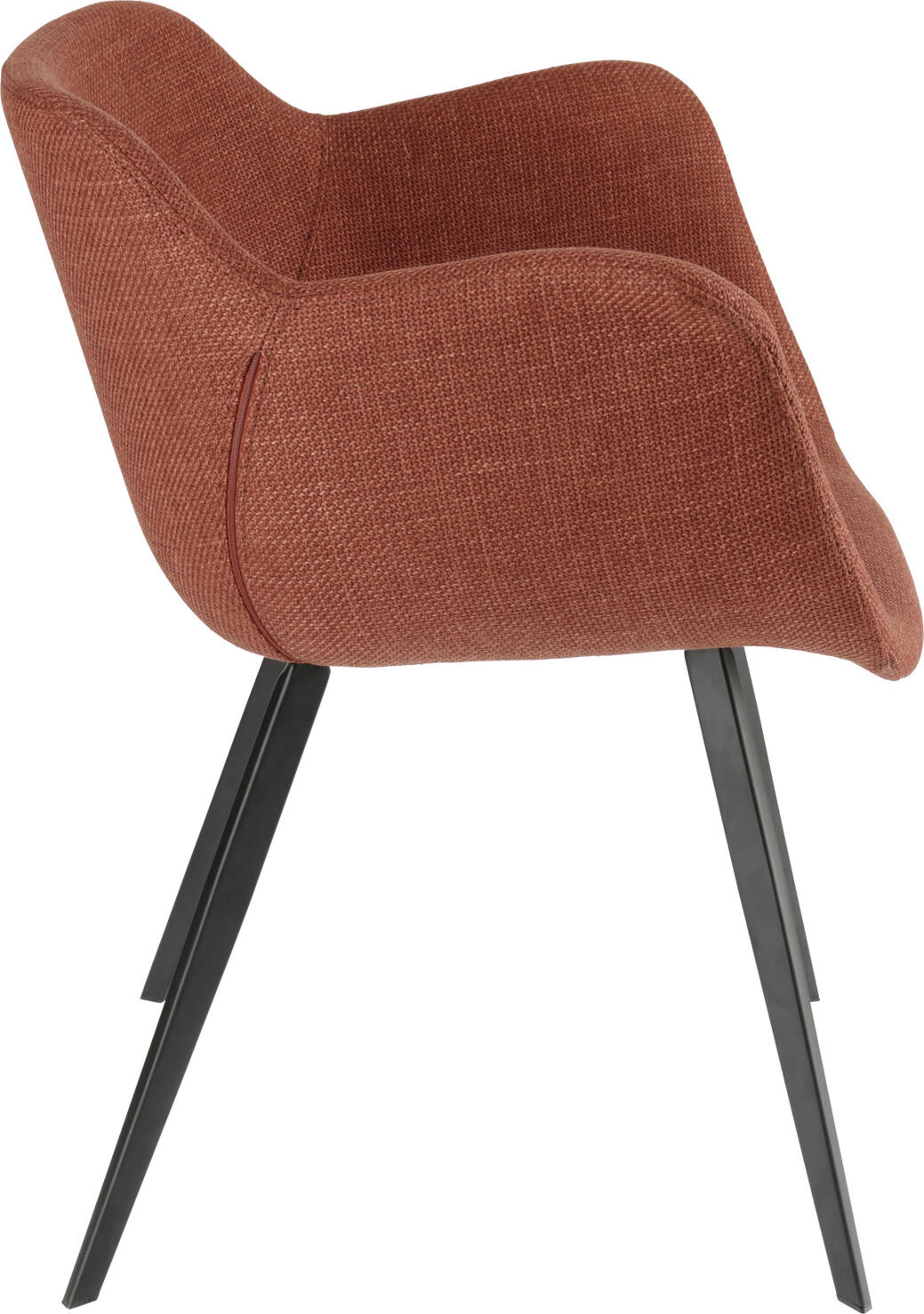 Scaun cu brate VEGA Limea, Material Rezistent Culoare Roșcat, Baza din Metal Vopsit Electrostatic Negru, Ergonomic, 64x58x76 cm, Horeca