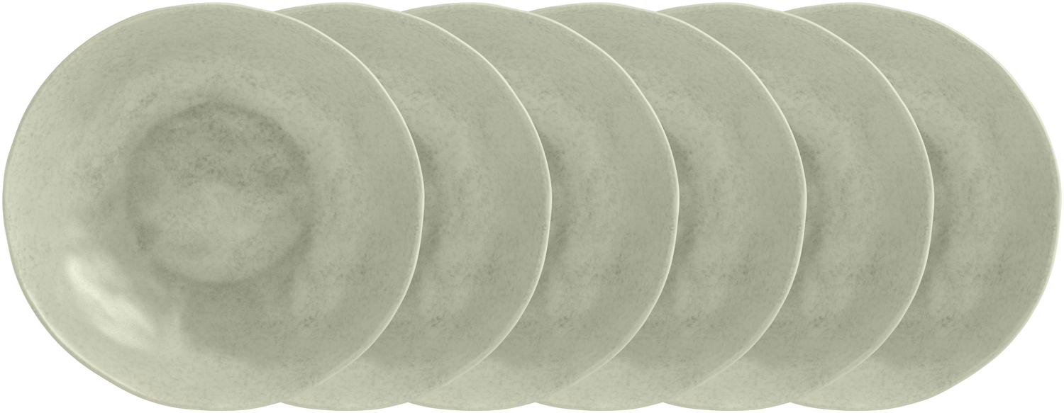 VEGA Arona Deep Plate, Porcelain, Beige, 22 cm Diameter, 1200 ml Capacity, Matt Glaze, Irregular Edges, Dishwasher and Microwave Safe