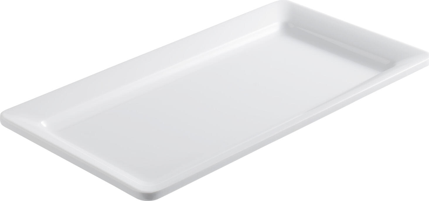 VEGA Buffet Presentation Platter Melamine GN 1/3 White, Shockproof and Stackable, 32.5 x 17.6 x 3 cm, Dishwasher Safe