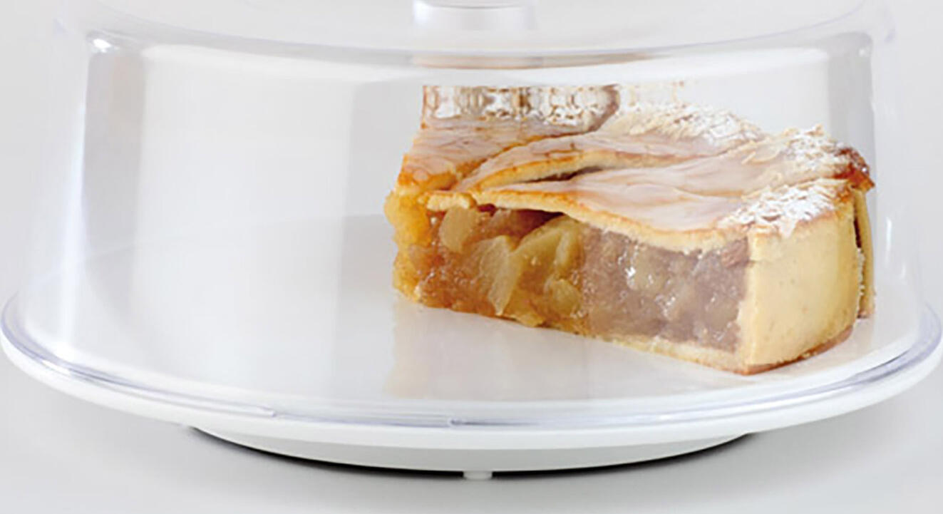 APS CASUAL Cake Plate, White Melamine Serving Plate, 31 cm Diameter, Stackable, Non-slip Feet, Dishwasher Safe, for Buffet and Catering