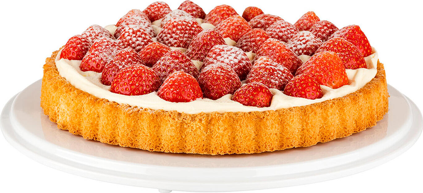 APS CASUAL Cake Plate, White Melamine Serving Plate, 31 cm Diameter, Stackable, Non-slip Feet, Dishwasher Safe, for Buffet and Catering