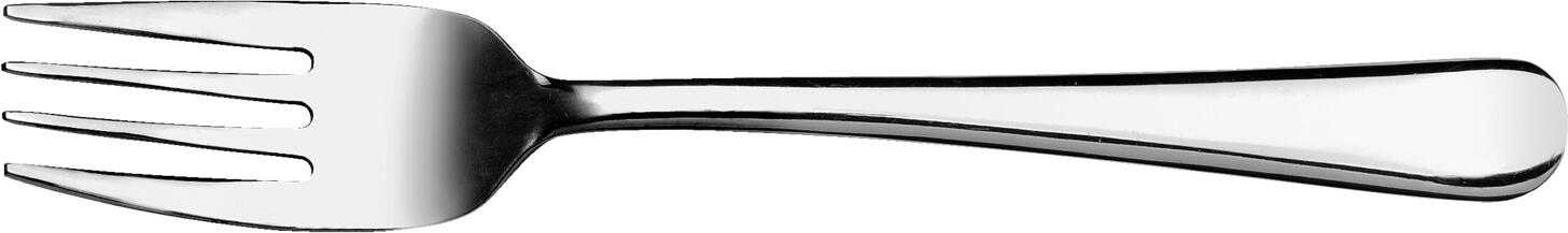 PULSIVA LUSINI Solutions GmbH Cake fork Florenz Kuchengabel Florenz Cake fork Florenz; 14.5 cm (L); silver, handle silver; 12 piece / pack Kuchengabel Florenz; 14.5 cm (L); silber, Griff silber; 12 Stück / Pack Chrome stainless steel 18/0. Plain cake fork. Material thickness 2.2 mm (measured at the strongest point of the table fork). Suitable for dishwasher. Chrom-Edelstahl 18/0, rostfrei. Die Kuchengabel Florenz zeichnet sich durch ihre elegante Form und die hochglanzpolierte Oberfläche aus. Sie fügt sich harmonisch in jedes Tischarrangement ein und bietet dank der 2,2 mm Materialstärke (gemessen an der stärksten Stelle der Menügabel) eine angenehme Stabilität im täglichen Einsatz. Das spülmaschinengeeignete Material sorgt für eine unkomplizierte Reinigung in allen gastronomischen Bereichen. Ihre Vorteile auf einen Blick: • Spülmaschinengeeignet – hygienisch & leicht zu reinigen • Magnetisch – kompatibel mit Polier- und Sortiersystemen • Nickelfrei – geeignet für Allergiker