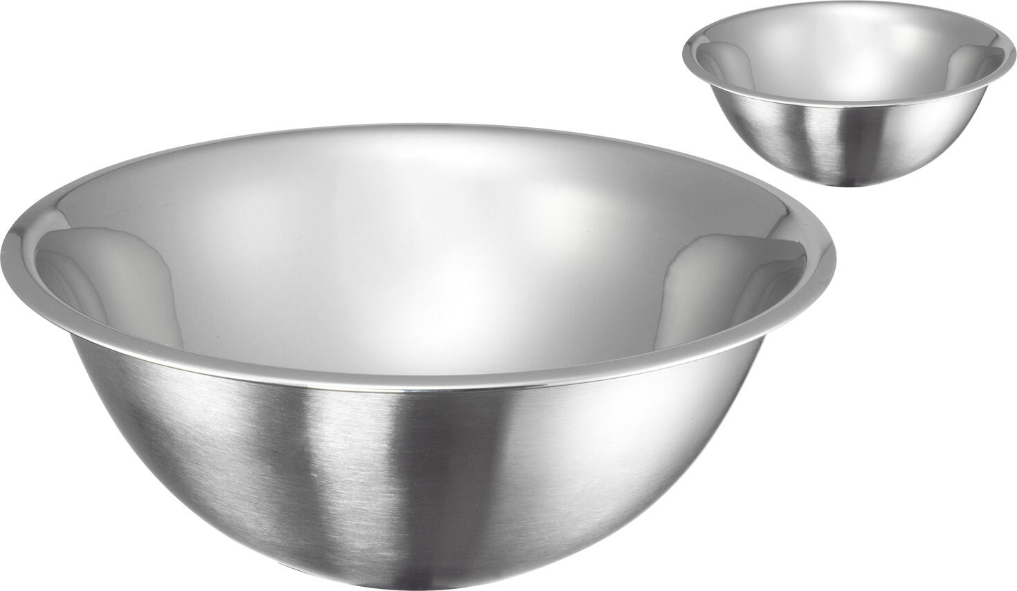 PULSIVA Kitchen Bowl Classic, Stainless Steel Rustproof Mixing Bowl, Mirror Polished Interior, Matt Exterior, 800ml, 18cm Diameter, Dishwasher Safe