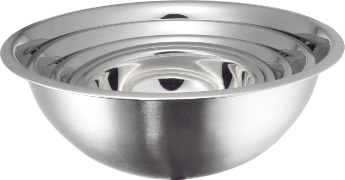 PULSIVA Kitchen Bowl Classic, Stainless Steel Rustproof Mixing Bowl, Mirror Polished Interior, Matt Exterior, 800ml, 18cm Diameter, Dishwasher Safe
