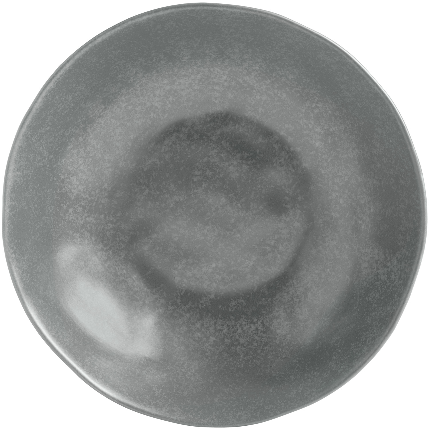 VEGA Arona Deep Plate, Anthracite Porcelain, Matt Glaze, Irregular Edges, 22 cm Diameter, 1200 ml Capacity, Dishwasher and Microwave Safe