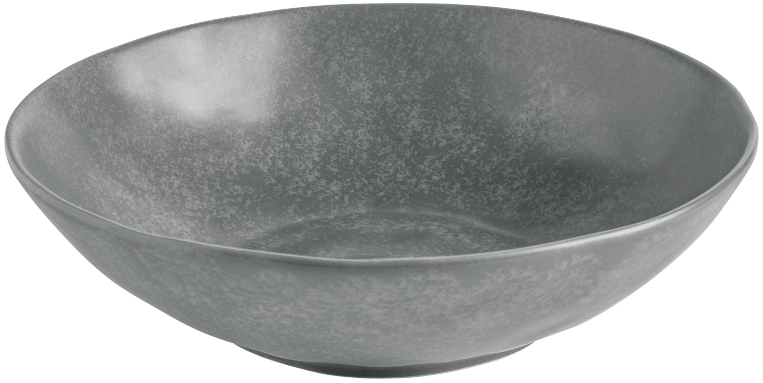 VEGA LUSINI Solutions GmbH Plate Arona deep Teller Arona tief Plate Arona deep; 1200 ml, 22x7 cm (ØxH); anthracite; round; 6 piece / pack Teller Arona tief; 1200 ml, 22x7 cm (ØxH); anthrazit; rund; 6 Stück / Pack Colored plates made of porcelain. With irregular edges, slightly wavy surface and matt glaze. Dishwasher safe and microwaveable. Farbige Teller aus Porzellan. Mit unregelmäßigen Kanten, leicht gewellter Oberfläche und matter Glasur. Spülmaschinenfest und mikrowellengeeignet.