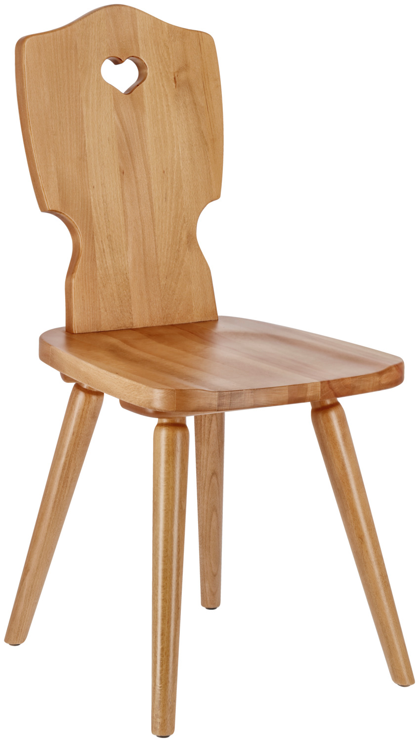 VEGA LUSINI Solutions GmbH Wooden chair Vroni Bauernstuhl Vroni Wooden chair Vroni; 41x50x88.5 cm (WxDxH); natural; 2 piece / pack Bauernstuhl Vroni; 41x50x88.5 cm (BxTxH); natur; 2 Stück / Pack Classic, painted beech wood chair. Heart cut-out on the backrest. Seat recess for comfort. Includes plastic gliders. Only suitable for indoor use. Delivered assembled. Klassicher Holzstuhl aus Buchenholz gefertigt, farbig lackiert. Herzauschnitt an der Rückenlehne. Sitzmulde für komfortables Sitzen auf der Sitzfläche. Inklusive Kunststoffgleiter. Nur für den Innenbereich geeignet. Lieferung erfolgt montiert.