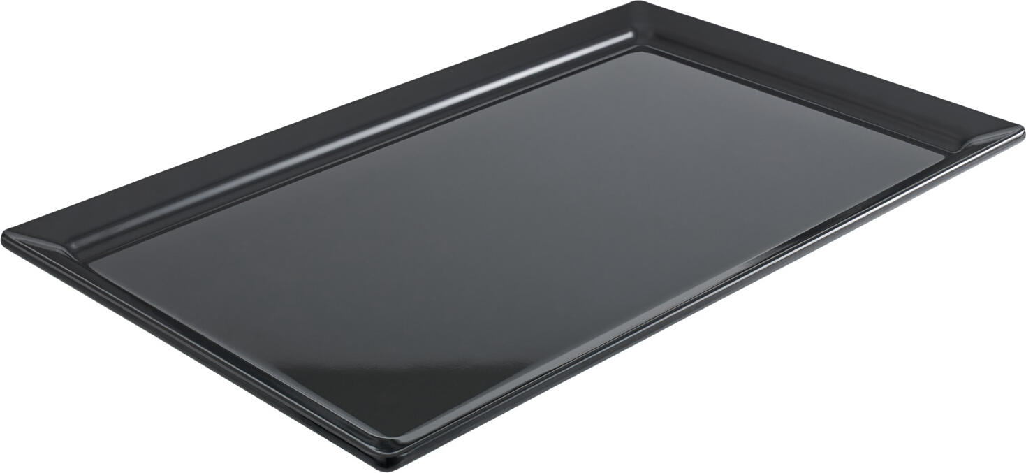 VEGA Buffet Presentation Platter Melamine GN 1/1 Black, 53 x 32.5 x 3 cm, Shockproof and Dishwasher Safe, Gastronorm Standard