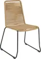VEGA Filea Outdoor Stacking Chair without Armrests, Rope Wicker Seat, Zinc-Coated Steel Frame, UV-Resistant, Weatherproof, 58x56x87 cm, Max Load 160 kg