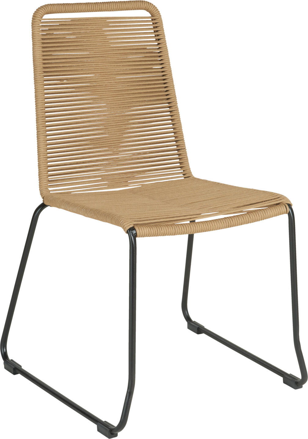 VEGA Filea Outdoor Stacking Chair without Armrests, Rope Wicker Seat, Zinc-Coated Steel Frame, UV-Resistant, Weatherproof, 58x56x87 cm, Max Load 160 kg