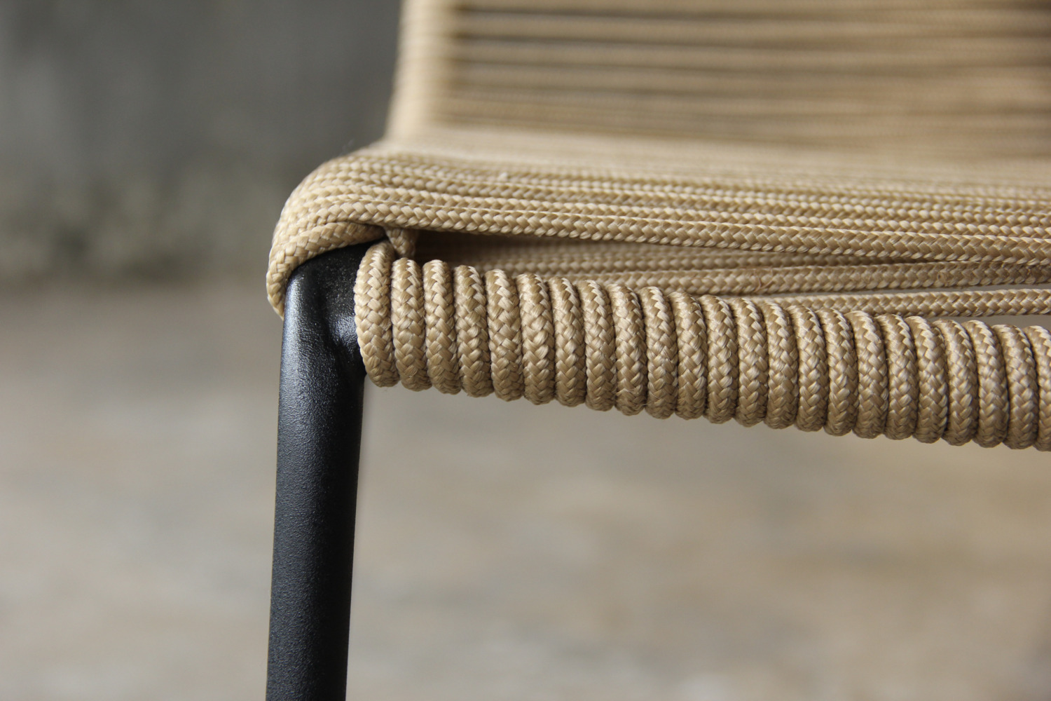 VEGA Filea Outdoor Stacking Chair without Armrests, Rope Wicker Seat, Zinc-Coated Steel Frame, UV-Resistant, Weatherproof, 58x56x87 cm, Max Load 160 kg