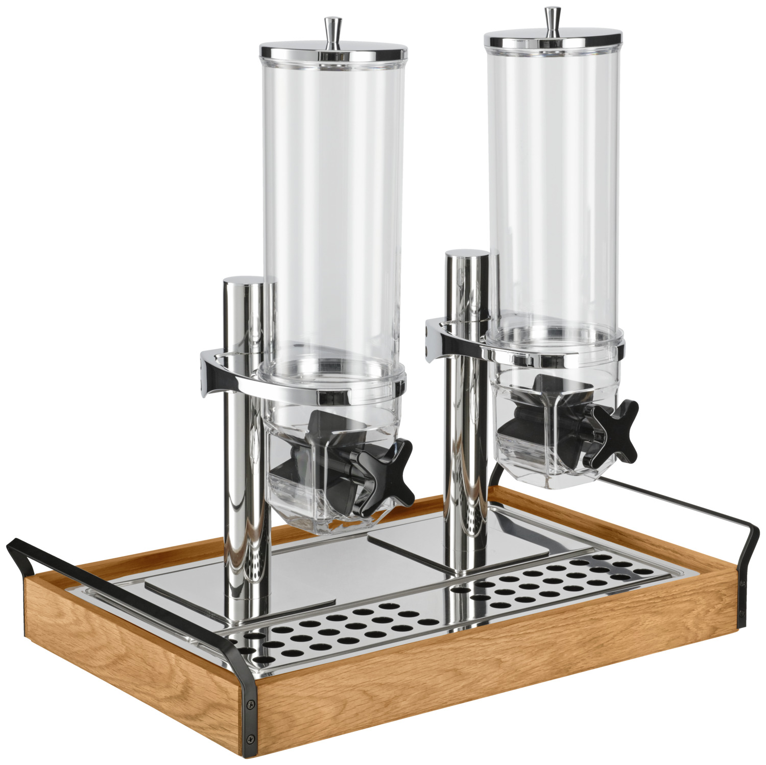 Dispensator dublu de musli VEGA Hamshire, 2 x 4L (Total 8L), Otel Inoxid 18/10 si Tritan, GN 1/1, Etans, Fara BPA, pentru Buffet
