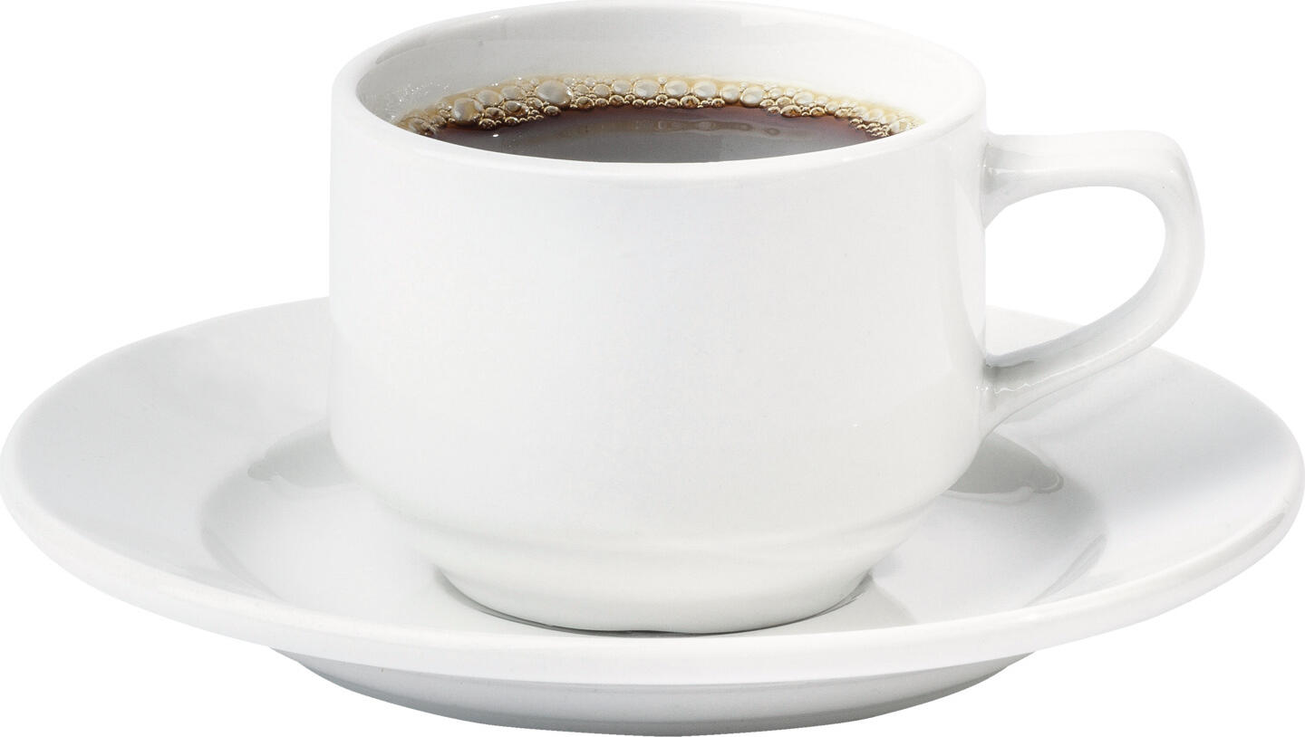 Pulsiva Rondon White Porcelain Saucer for Coffee and Cappuccino, 15.8 cm Round with Reinforced Rim, Dishwasher and Microwave Safe