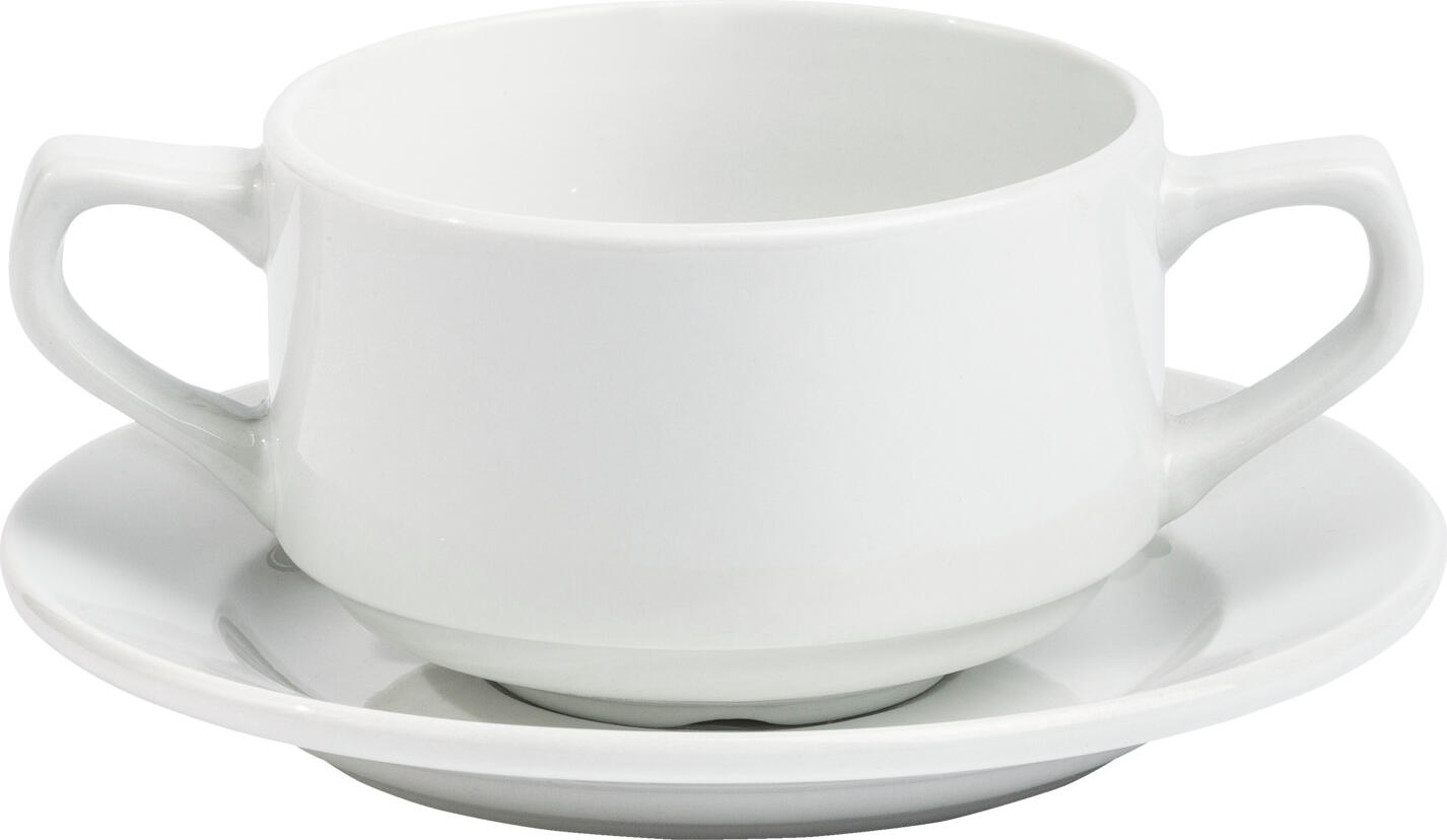 Pulsiva Rondon White Porcelain Saucer for Coffee and Cappuccino, 15.8 cm Round with Reinforced Rim, Dishwasher and Microwave Safe