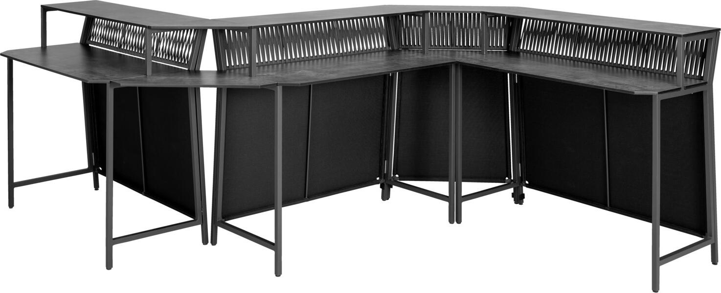 VEGA Baruba Outdoor Bar Exterior Corner Element, Powder-coated Aluminum Frame, Rope Wickerwork, HPL Compact Laminate Top, 78x56x115 cm, Weatherproof