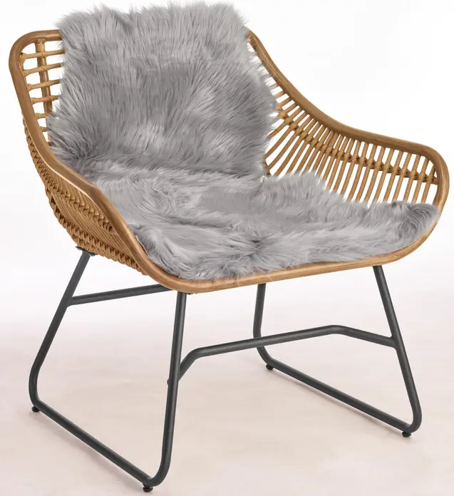 Covor Decorativ din Blana Artificiala ERWIN M. Bergen, 115 x 70 cm, Gri, 100% Poliacrilic, Moale si Pufos, Certificare OEKO-TEX Standard 100