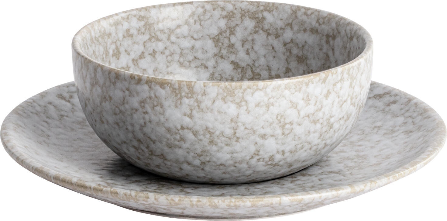 VEGA LUSINI Solutions GmbH Bowl saucer Mamoro suitable for bowl 15.5x6.5 cm Schale Untere Mamoro passend für Schale 15.5x6.5 cm Bowl saucer Mamoro suitable for bowl 15.5x6.5 cm; 22.5x2 cm (ØxH); beige/white; round; 4 piece / pack Schale Untere Mamoro passend für Schale 15.5x6.5 cm; 22.5x2 cm (ØxH); beige/weiß; rund; 4 Stück / Pack Colored bowl saucer made of porcelain. Natural stone look. Fits the 15.5x6.5 cm bowl. Dishwasher safe and microwaveable. Farbige Schale Untere aus Porzellan. Natürliche Steinoptik. Passend für die Schale 15,5x6,5 cm. Spülmaschinenfest und mikrowellengeeignet.