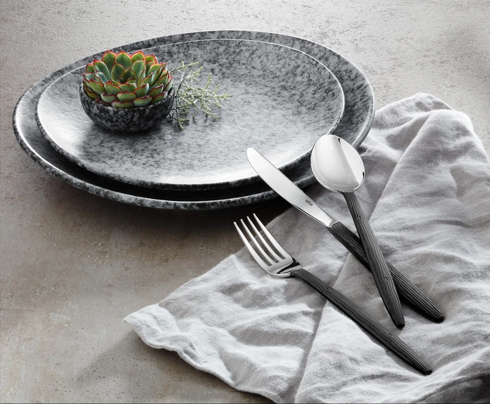 VEGA Mamoro Organic Flat Plate, Natural Stone Look Porcelain Dinnerware, Rimless, 25.5 x 23 x 2.5 cm, Dishwasher and Microwave Safe
