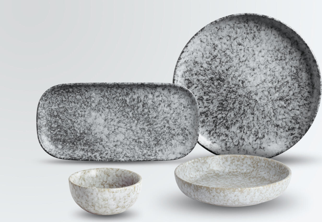 VEGA Mamoro Organic Flat Plate, Porcelain, 20 x 17.5 x 2.5 cm, Rimless, Dishwasher and Microwave Safe, Handmade Feel