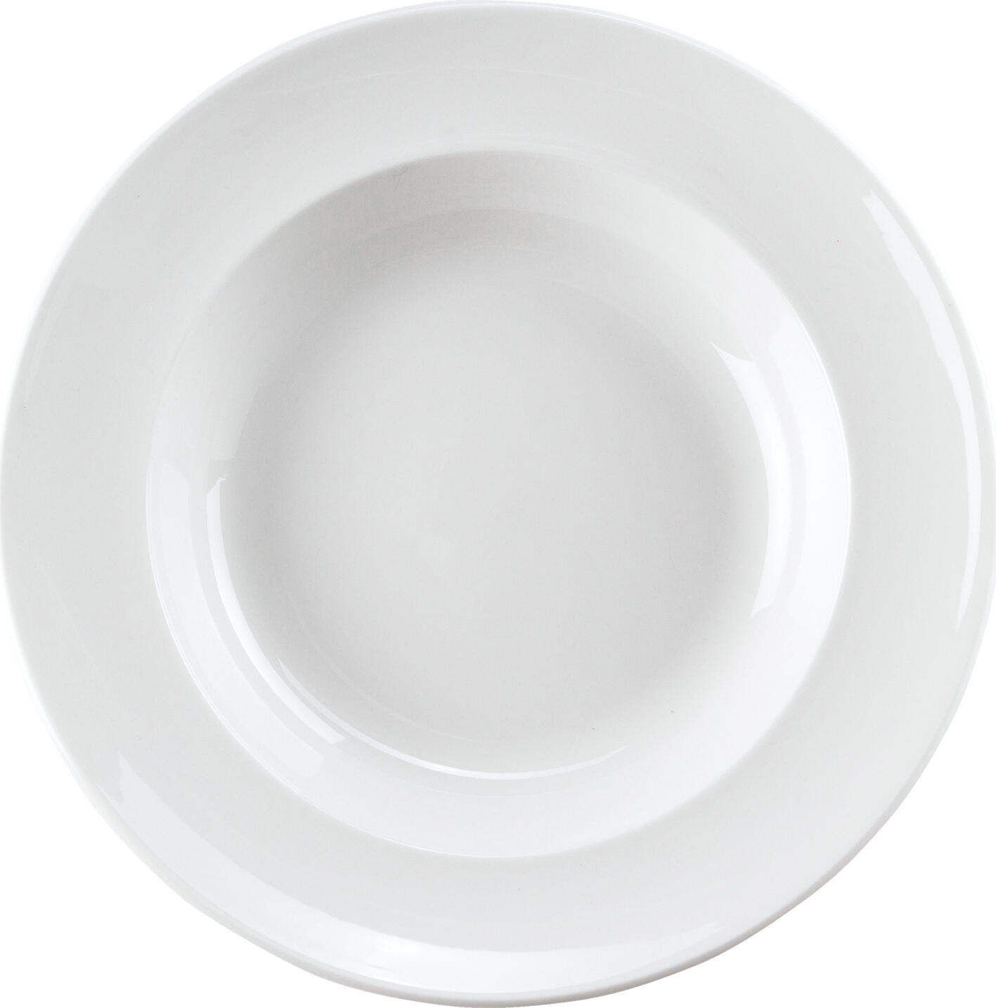 PULSIVA Rondon Deep Plate, White Porcelain, 23 cm Diameter, 290 ml Capacity, Reinforced Rim, Dishwasher and Microwave Safe, Stackable
