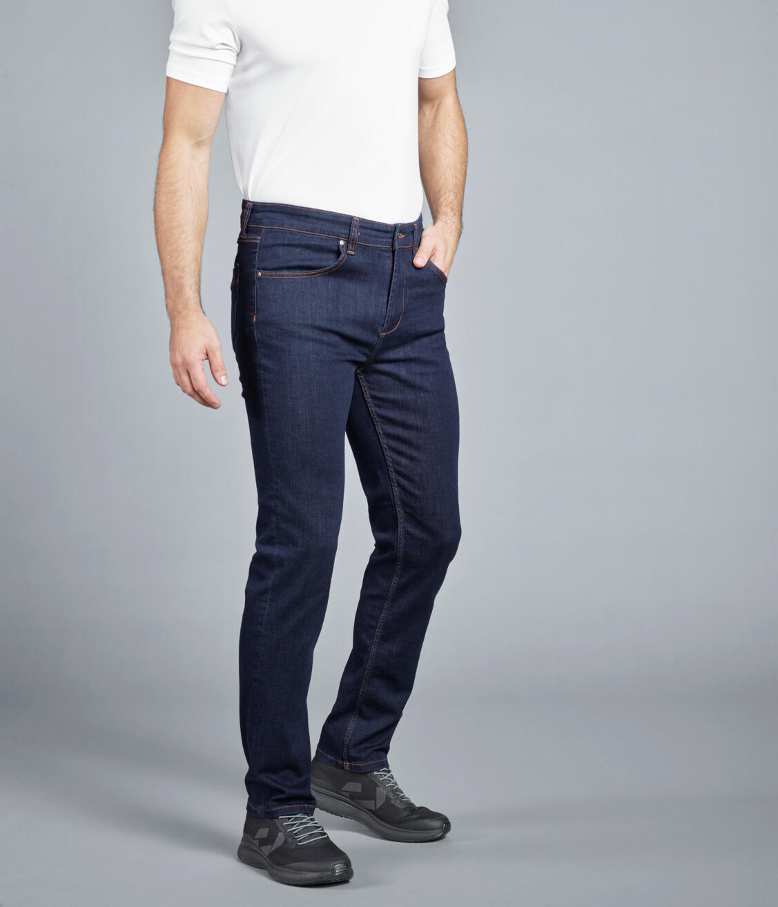 JOBELINE Dover Denim Jeans, Straight Leg Tapered Fit, High Stretch Cotton Lyocell Blend, Comfortable Waist, Easy-Care