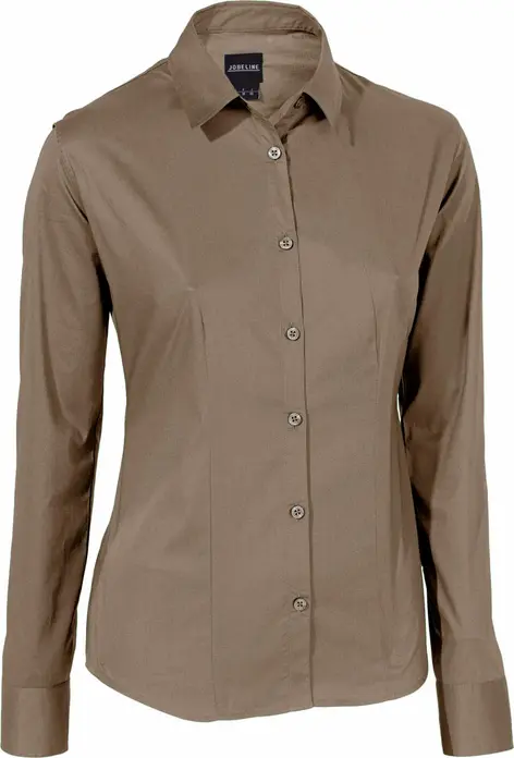 Jobeline Cecaria Women's Long Sleeve Blouse, Tailored Fit, 98% Cotton 2% Elastane, OEKO-TEX Certified Hospitality Workwear