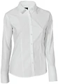 Jobeline Cecaria Women's Long Sleeve Blouse, Tailored Fit, Cotton Elastane, Classic Collar, Rounded Hem, Extra-Long Back, OEKO-TEX Certified