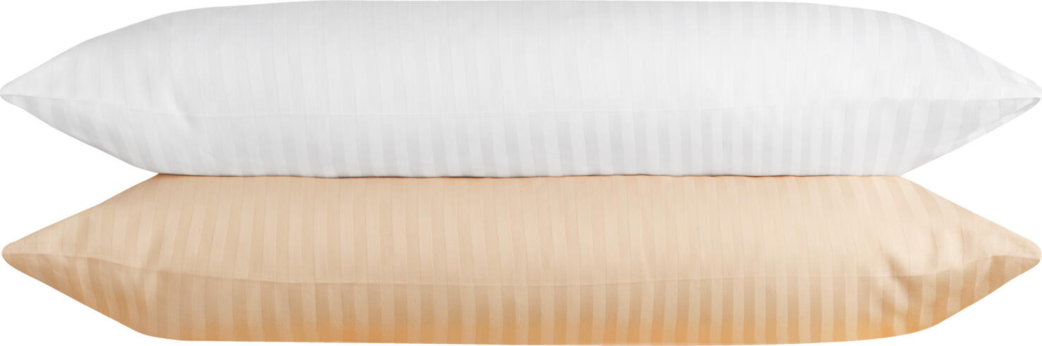 Lusini Venedig Duvet Cover, 100% Mercerized Cotton Damask Stripe, 180 TC, Hotel Closure, 160x210 cm, OEKO-TEX Standard 100, Vanilla