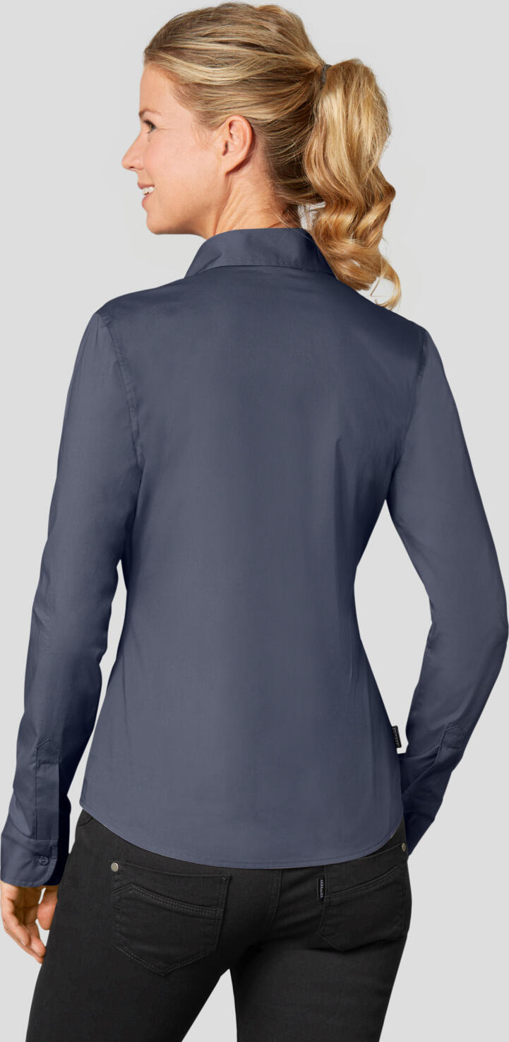 Jobeline Cecaria Women's Long Sleeve Blouse, Tailored Fit, Cotton Elastane Blend, Classic Collar, OEKO-TEX Standard 100 Certified