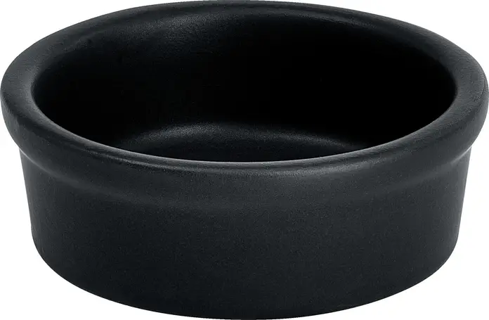 Bol Tapa VEGA Ferry din Ceramică, Gresie Glazurată Mată, Negru, 80ml, Diametru 8cm, Rezistent la Căldură până la 280°C, Compatibil cu Cuptorul cu Microunde și Mașina de Spălat Vase