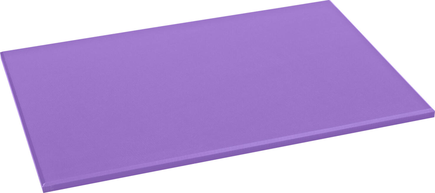 PULSIVA LUSINI Solutions GmbH Chopping board Clever OSF 20x30 cm Schneidebrett Clever OSF Chopping board Clever OSF 20x30 cm; 45x30x1.2 cm (LxWxH); violet Schneidebrett Clever OSF; 45x30x1.2 cm (LxBxH); violett Food safe and very hygienic cutting boards made of polyethylene. Very resistant to cutting due to extremely high material density. Food safe use according to HACCP (Hazard Analysis Critical Control Points). Can be used on both sides. Available in various designs and sizes. Lebensmittelechte Schneidbretter aus Polyethylen. Sehr schneidbeständig durch extrem hohe Materialdichte. Lebensmittelgerechte Verwendung nach HACCP (Hazard Analysis Critical Control Points) Mit Ablaufrinne. Beidseitig verwendbar. Stapelbar und spülmaschinenfest.