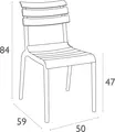 Siesta Helen Outdoor Garden Chair without Armrests, Taupe, Fiberglass-reinforced Recyclable Polypropylene, Stackable, 50x59x84 cm