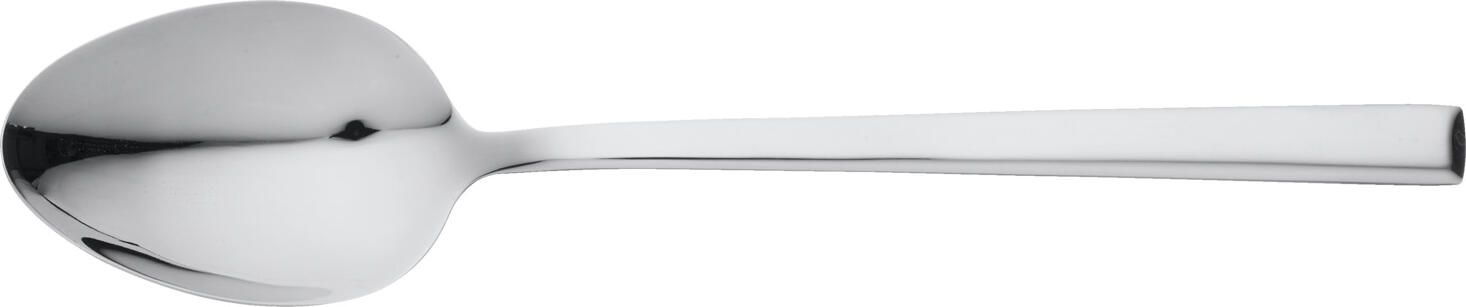 PULSIVA LUSINI Solutions GmbH Table spoon Lissabon Menülöffel Lissabon Table spoon Lissabon; 20.5 cm (L); silver, handle silver; 12 piece / pack Menülöffel Lissabon; 20.5 cm (L); silber, Griff silber; 12 Stück / Pack 18/10 chrome-nickel stainless steel (menu knife Mono. 13/0). Modern and elegant cutlery series. Simple, slim design. Highly polished. Material thickness suitable for gastronomy: 3 mm (measured at the strongest point of the menu fork). Dishwasher safe. Chrom-Nickel-Edelstahl 18/10, rostfrei. Menülöffel in schlichtem und schmalem Design. Hochglanzpoliert. Gastronomiegerechte Materialstärke 3 mm (gemessen an der stärksten Stelle der Menügabel). Spülmaschinenfest.