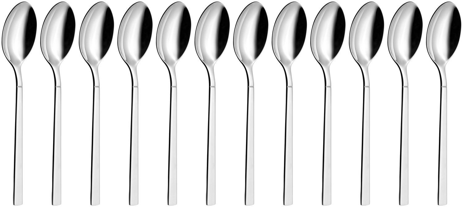 Lingura de masa VEGA Luano, 20 cm Otel Inoxidabil Cromat 13/0, Poluit Oglinda, Grosime 2.5 mm, Argintiu, Compatibil cu Masina de Spalat Vase