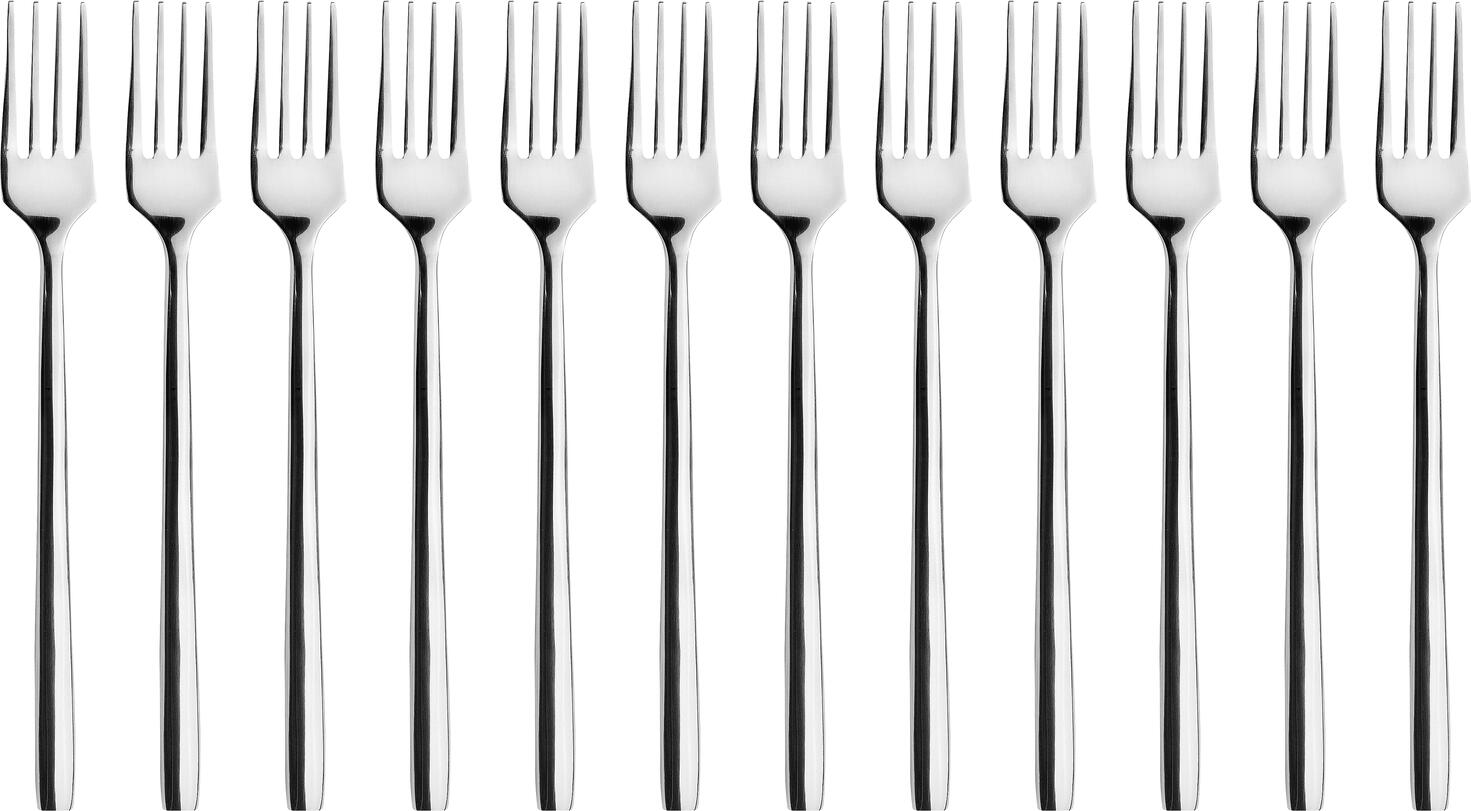 VEGA London Starter Dessert Fork, 18/0 Chrome Stainless Steel, Rust-proof, Mirror Polished, Silver, 18.3 cm