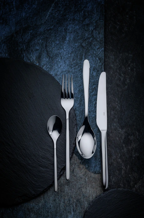 VEGA Toulon Table Fork, 18/10 Chrome-Nickel Stainless Steel, Mirror Polished, Rustproof, Dishwasher Safe, Slim Handle, 20.5 cm, Silver