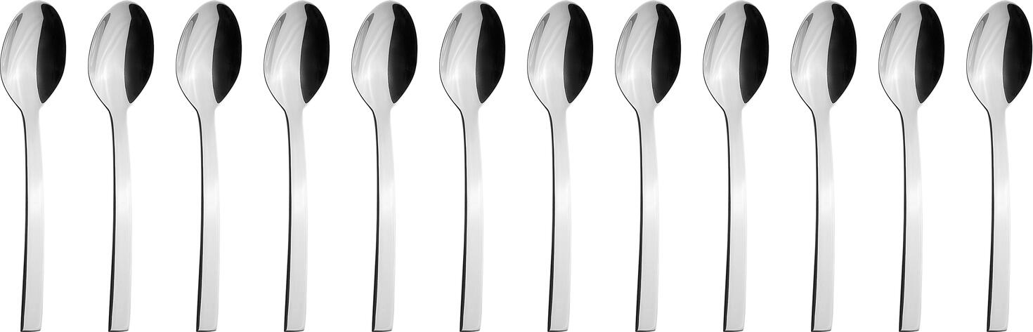 VEGA Decaso Mocha/espresso spoon, 10.8 cm, Mirror Polished Chrome Stainless Steel 13/0, 3 mm Thickness, Dishwasher Safe, Silver