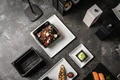 Bol Mini VEGA Fiora, Negru, 40ml Rectangular din Melamină, Rezistent la Șocuri și Spălare în Mașina de Spălat Vase, 5.6 x 5.6 x 2.8 cm
