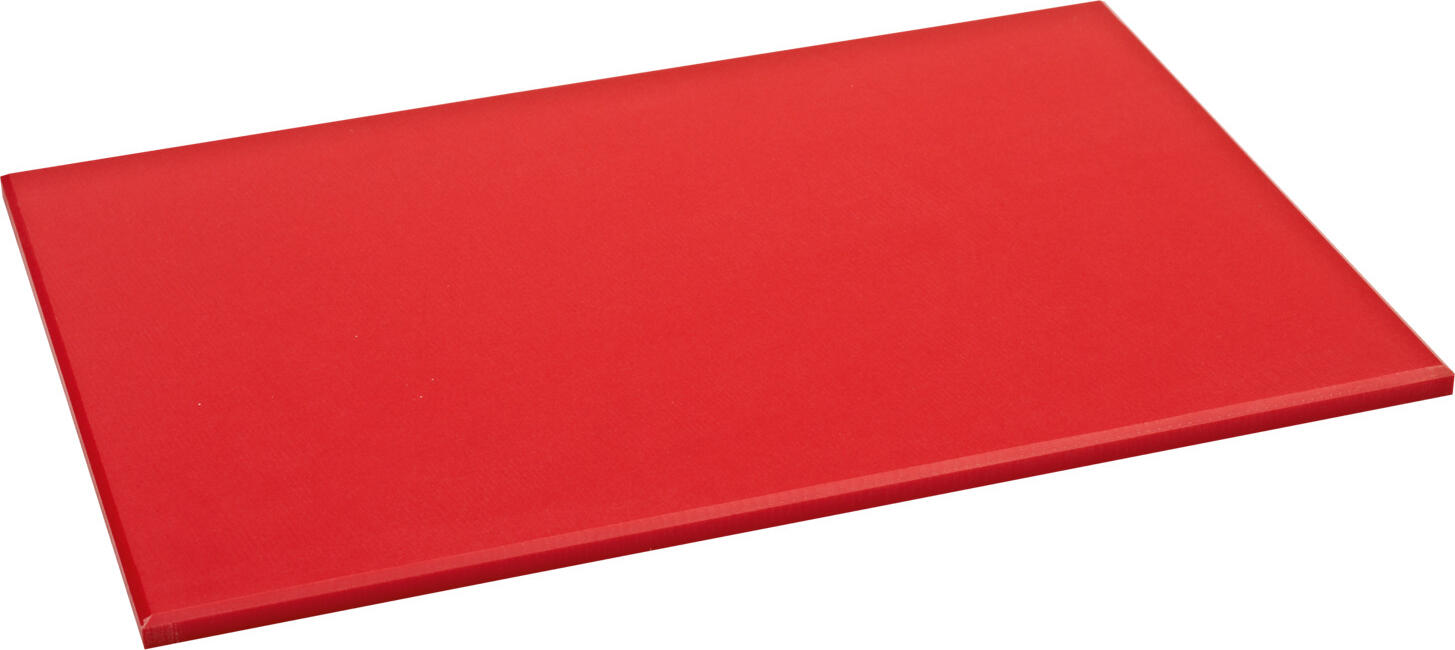 PULSIVA LUSINI Solutions GmbH Chopping board Clever OSF 20x30 cm Schneidebrett Clever OSF Chopping board Clever OSF 20x30 cm; 30x20x1.2 cm (LxWxH); red Schneidebrett Clever OSF; 30x20x1.2 cm (LxBxH); rot Food safe and very hygienic cutting boards made of polyethylene. Very resistant to cutting due to extremely high material density. Food safe use according to HACCP (Hazard Analysis Critical Control Points). Can be used on both sides. Available in various designs and sizes. Lebensmittelechte Schneidbretter aus Polyethylen. Sehr schneidbeständig durch extrem hohe Materialdichte. Lebensmittelgerechte Verwendung nach HACCP (Hazard Analysis Critical Control Points) Mit Ablaufrinne. Beidseitig verwendbar. Stapelbar und spülmaschinenfest.